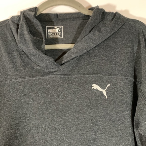 Puma Grey Logo Hooded Sweater Top - Picture 2 of 7